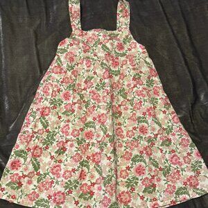Vintage Y2K Baby Gap Sleeveless Floral Tiered Overall Adjustable Maxi Dress 3T